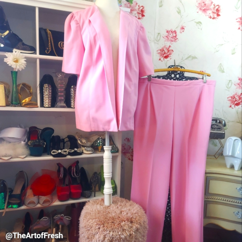! VINTAGE 1970's 80's 2 piece pant suit SET by LADY dEVON